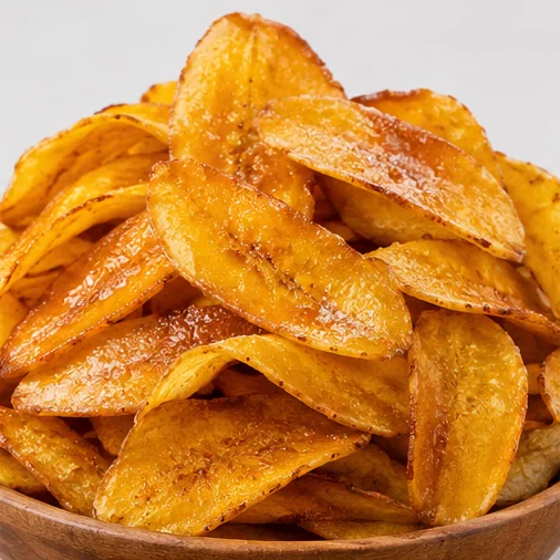 Bol de madera lleno de chifles dulces
